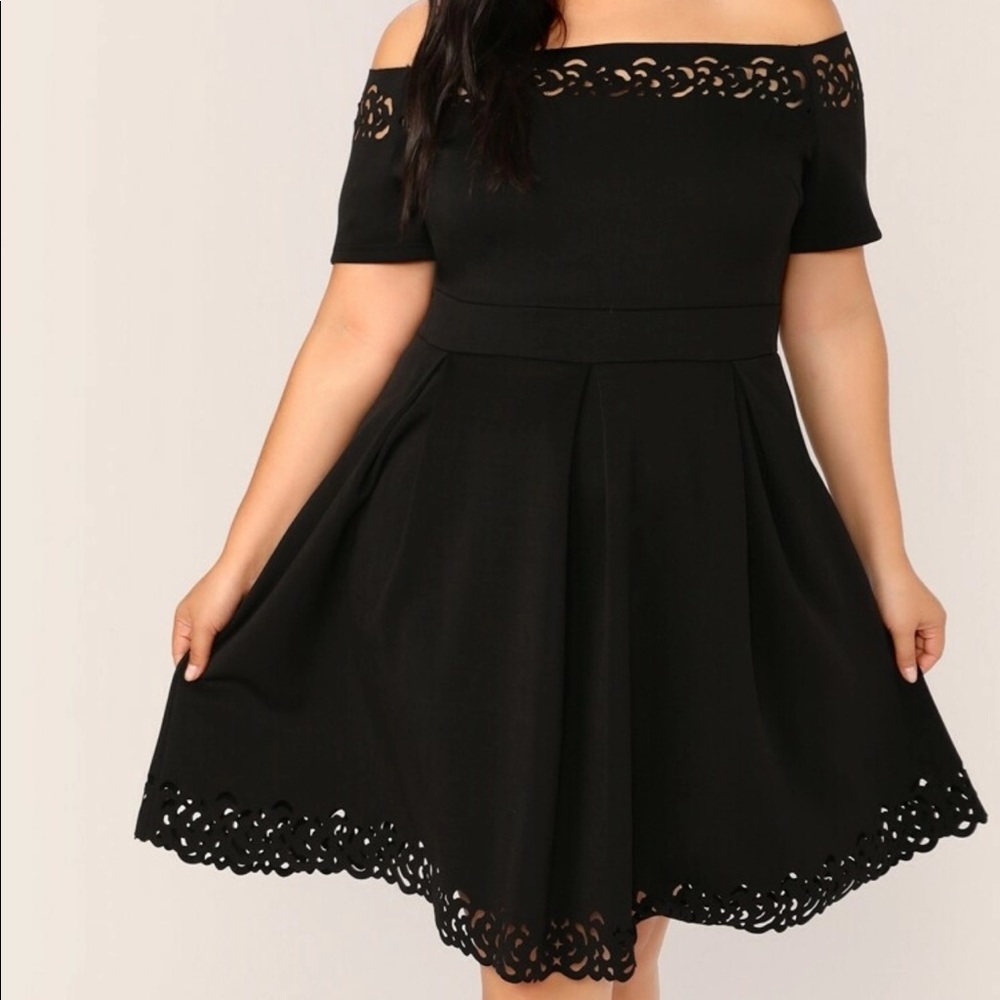 Off the shoulder black dress
